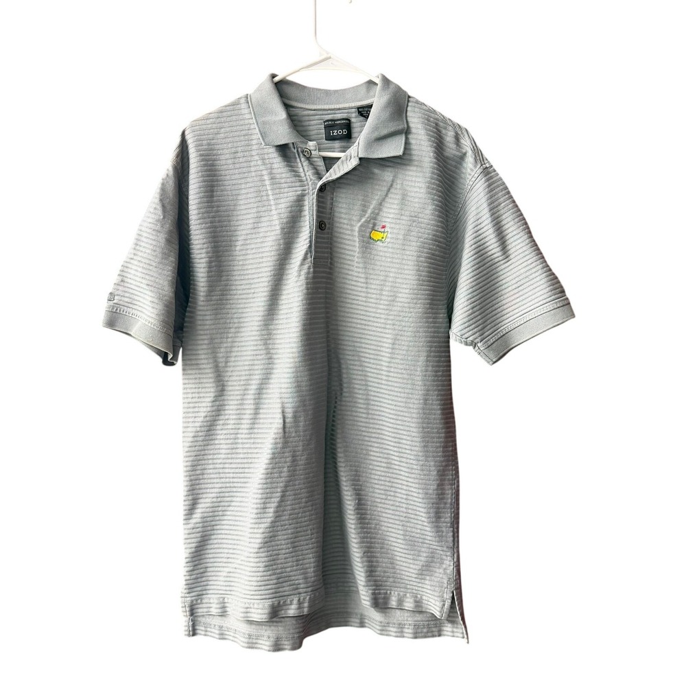 Masters Golf Polo‎ Shirt Mens Med Gray Augusta National Short Sleeve Embroidered